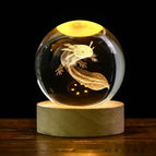 (Newt 6cm Crystal Ball) / (Solid Wood Lamp Holder)