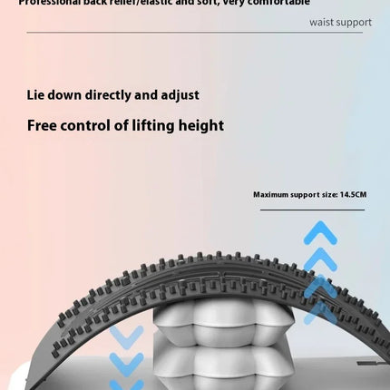 Adjustable airbag back support with 3.5-14.5cm lift, soft elastic design for waist relief