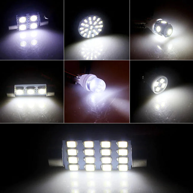 Car Interior LED Light Bulb Set – Dome, Map, Door, Trunk, License Plate