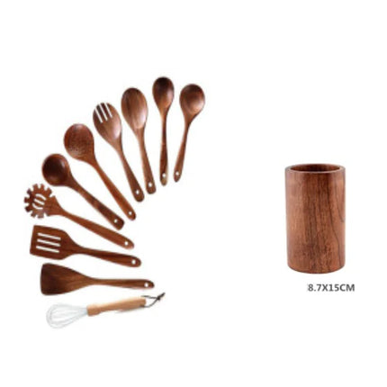 Culinary Essentials Wooden Spatulas – Premium Acacia Wood Kitchen Tools Set