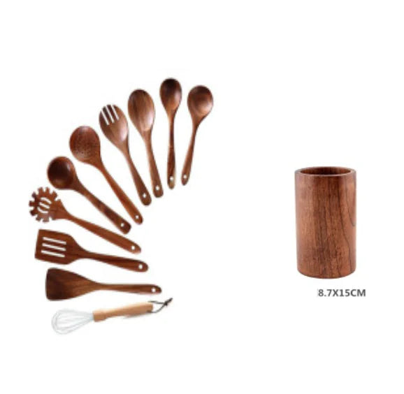 Culinary Essentials Wooden Spatulas – Premium Acacia Wood Kitchen Tools Set