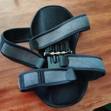 Black neoprene head strap with adjustable bands and metal clasp for secure fit