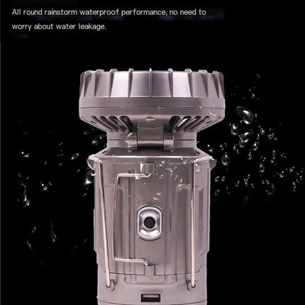 Solar Rechargeable Camping Lantern Fan – Portable Light & Cooling for Outdoor Adventures