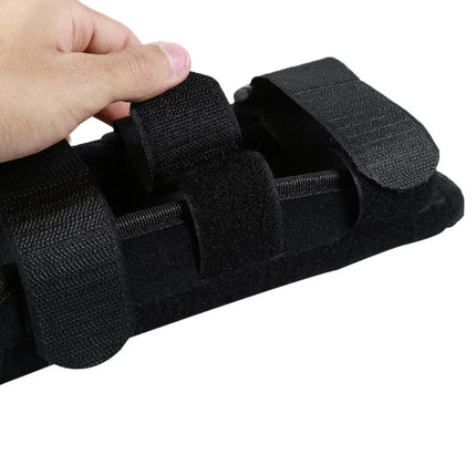 Black adjustable wrist support brace with velcro straps for pain relief and stability