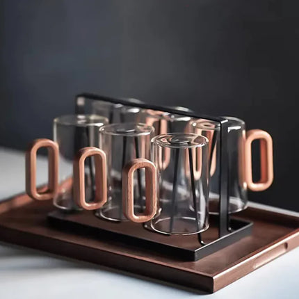 Smoky Gray Borosilicate Glass Water Cup – Heat-Resistant Drinkware