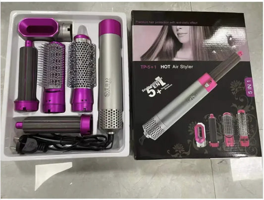 5-in-1 Automatic Hot Air Comb – Curl, Straighten & Style in Minutes