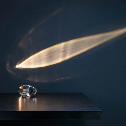 Clear crystal lamp with warm beam light, modern design for home decor