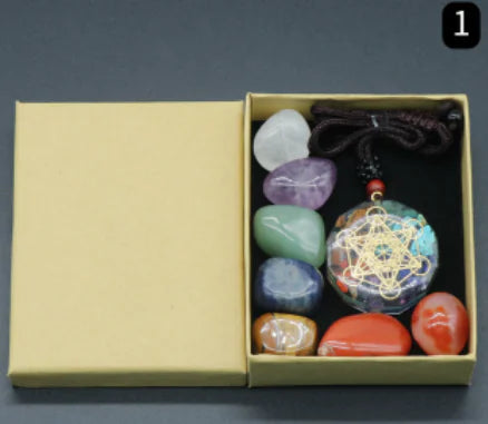 7 Chakra Awakening Stone Set – Natural Polished Crystals for Meditation, Yoga & Energy Healing