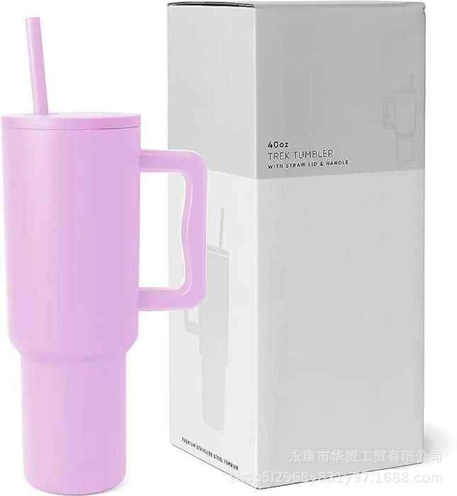 Handle Auto Cup – Insulated Stainless Steel Tumbler with Straw