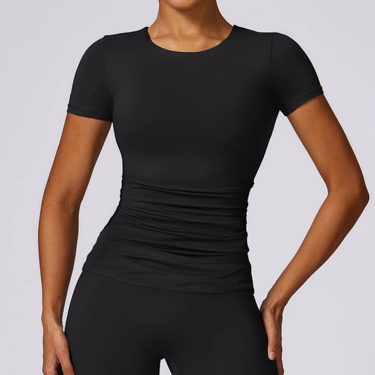 Activewear Yoga Short Sleeve Top – Breathable, Quick-Dry Performance Tee for Women