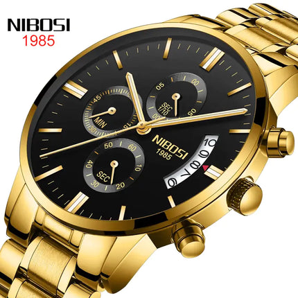 Men’s Luxurious Gold Wrist Watch – Elegant Quartz Timepiece