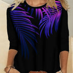 17Purple palm leaf black / M