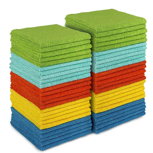 AIDEA Microfiber Cleaning Cloths – 50 Pack (12"x12") All-Purpose, Reusable Towels for Car, Kitchen, Home & Dusting