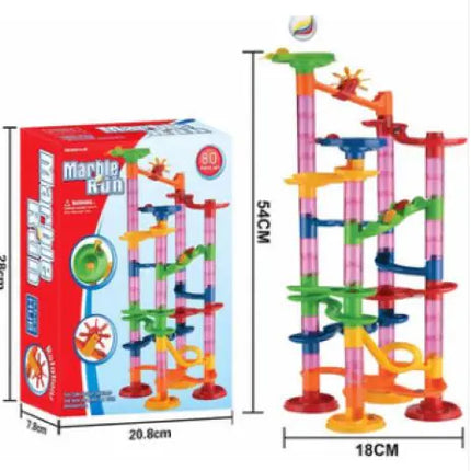 Marble Run Race Track Building Blocks Set – DIY 3D Maze Toy