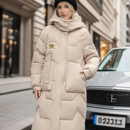 Women’s Mid-Length Cotton Jacket with Detachable Hood – Warm, Comfortable & Stylish