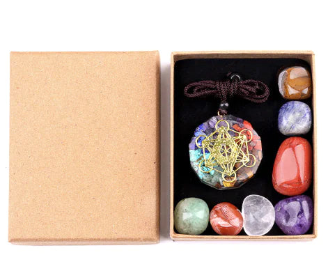 7 Chakra Awakening Stone Set – Natural Polished Crystals for Meditation, Yoga & Energy Healing