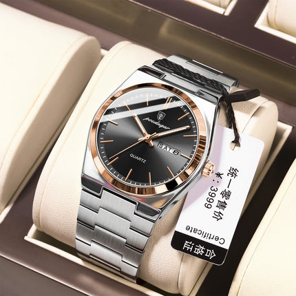 Elegant Stainless Steel Wristwatch for Men