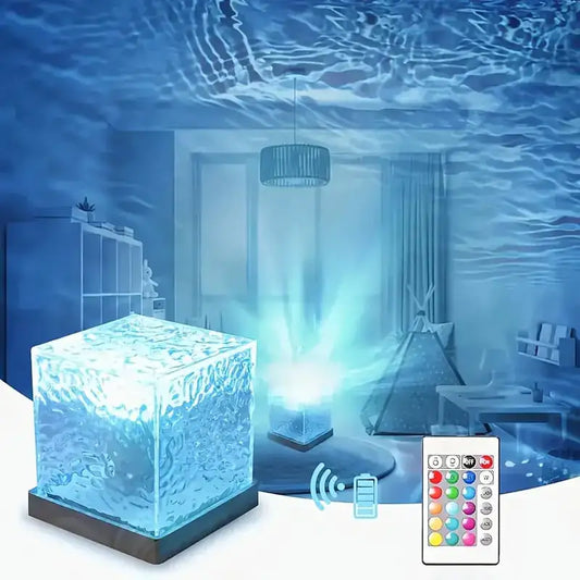 Water Wave Projector Lamp – 16-Color Remote-Controlled Ambient Light | 30% Off + Free Worldwide Shipping