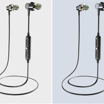 Black wireless earbuds with green accents, in-ear design, and inline control for music and calls