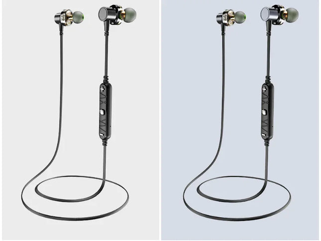 Black wireless earbuds with green accents, in-ear design, and inline control for music and calls