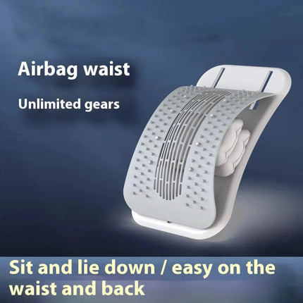 White airbag waist massager with adjustable gears, gentle on back and waist, ergonomic design