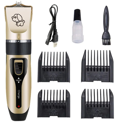 Electric Pet Grooming Kit for Dogs and Cats – Cordless Clipper Set with Multiple Blade Options