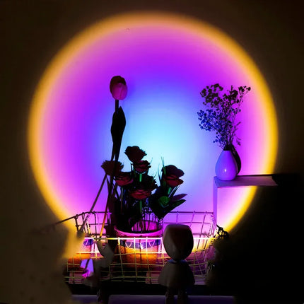 Colorful LED moon lamp casting rainbow glow, perfect for bedroom ambiance and decor