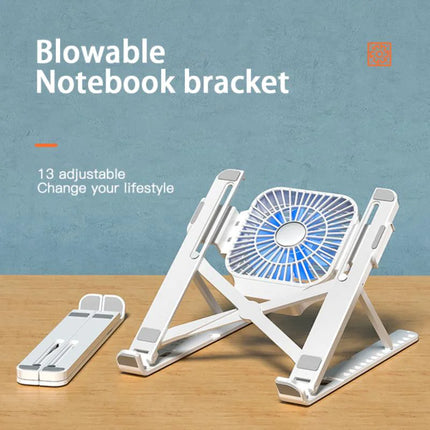 Laptop Cooling Stand with Built-In Fan – Adjustable & Ergonomic Design