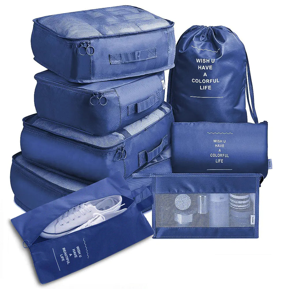Ensemble de cubes de voyage 8 pièces – Organisateur de bagages et sacs séparateurs pour un voyage efficace, livraison gratuite dans le monde entier.