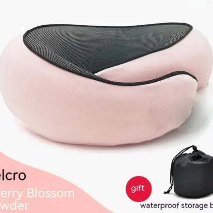 Memory Foam Travel Neck Pillow – U-Shaped Snail Style with Adjustable Strap & Velvet Cover