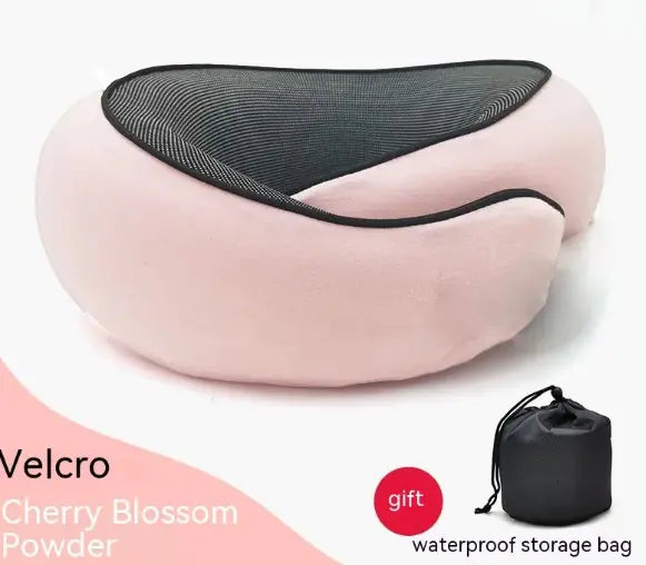 Memory Foam Travel Neck Pillow – U-Shaped Snail Style with Adjustable Strap & Velvet Cover