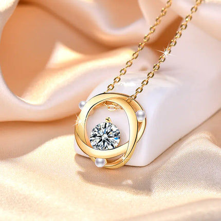 New Korean Style Single Diamond Pearl Necklace – Minimalist Women’s Jewelry