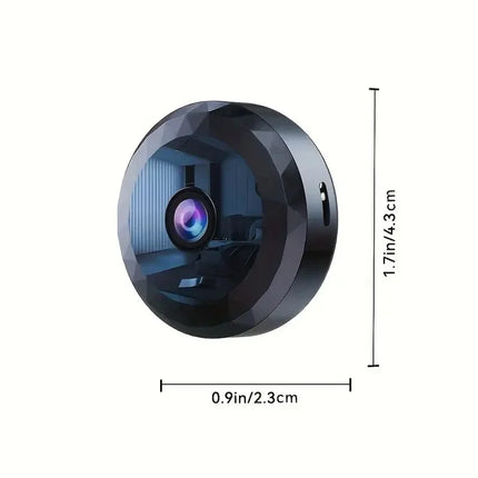 Compact black smart doorbell camera with 1.7in height, sleek design, and wide-angle lens for home security monitoring