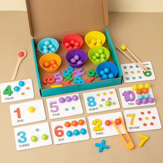 Montessori Math Clip Beads Educational Puzzle Toy – Counting & Color Matching Toy for Kids (Ages 4–6) | Free Shipping