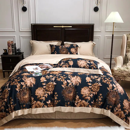 European-Style Cotton Bedding Set – Luxurious Floral Design