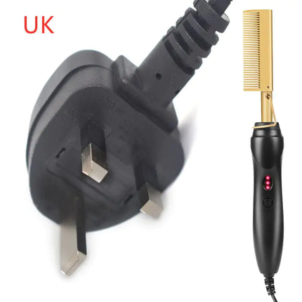 Electric Curling Comb – Wet & Dry Ceramic Hot Comb for All Hair Types