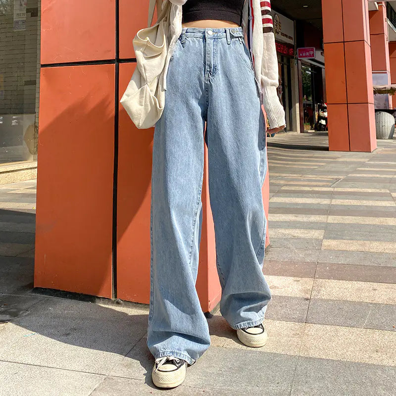 High Waist Wide Leg Jeans for Women – Loose Fit Cotton Denim | Trendy & Comfortable Casual Wear