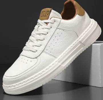 Breathable cotton lined sneakers with EVA insole

Men’s casual sneakers with durable rubber sole

Beige and white Orleans lifestyle sneakers street style
