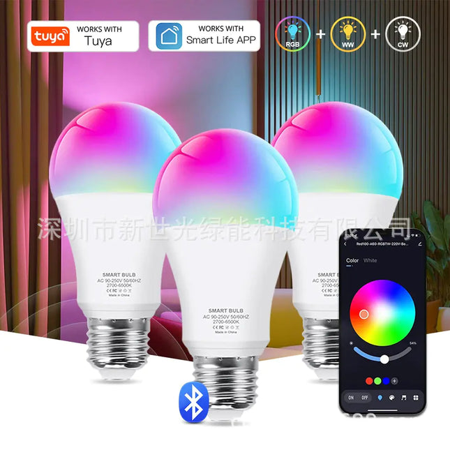 Smart Graffiti LED Bulb – Bluetooth RGB Color & Adjustable White Light