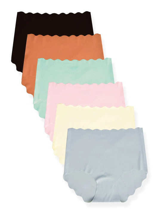 DingLu High Waisted Seamless Hipster Panties – No Show Cheeky Underwear for Women (6-Pack, Multicolor)