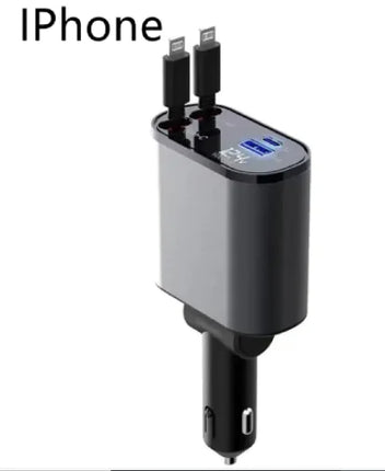 High-Powered 100W Car Charger with USB-C & USB-A Ports – Fast Charging for Phones & Tablets