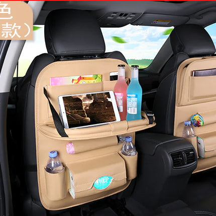 Organiseur de siège auto avec table pliable – Rangement et plateau pour siège arrière en cuir PU | 30 % de réduction + Livraison gratuite