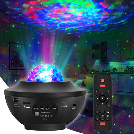 “Bluetooth Music Star Projector Night Light – Rotating Galaxy Lamp with Remote”