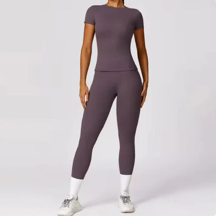 Quick-Dry Short Sleeve Yoga Top for Women – Lightweight, Fitted Activewear