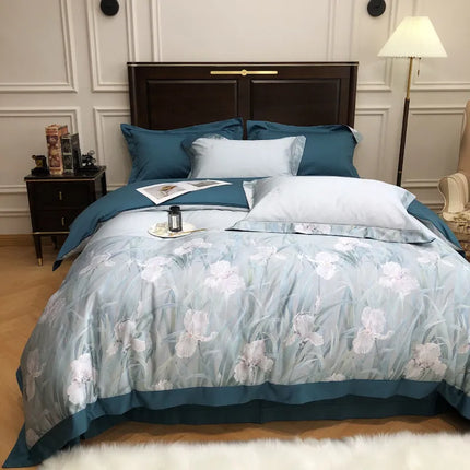 European-Style Cotton Bedding Set – Luxurious Floral Design