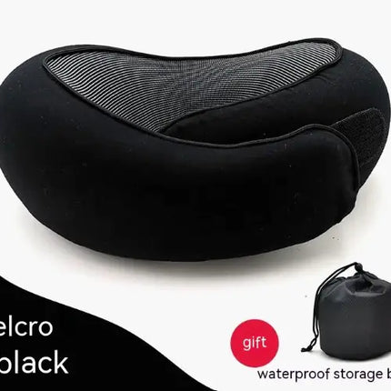 Memory Foam Travel Neck Pillow – U-Shaped Snail Style with Adjustable Strap & Velvet Cover