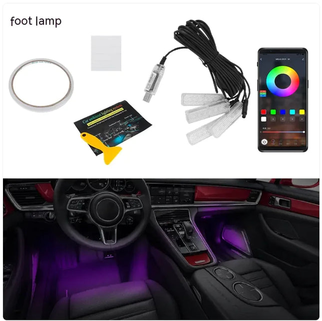 Car LED Ambient Light Bar – Interior Mood Lighting Kit