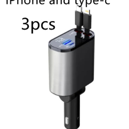 High-Powered 100W Car Charger with USB-C & USB-A Ports – Fast Charging for Phones & Tablets