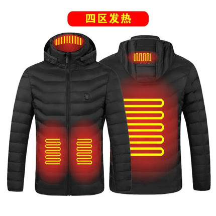 Smart Heated Cotton Jacket – USB Rechargeable Winter Coat for Men & Women