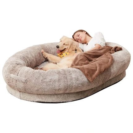 Oversized Human Dog Bed – Lounger with Washable Cover & Orthopedic Support